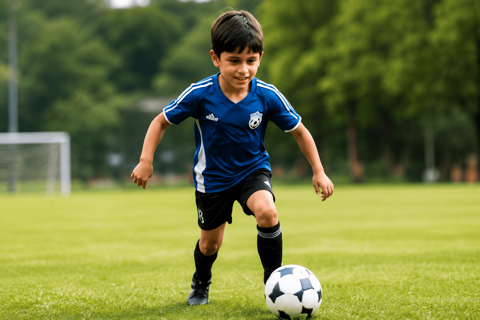 Child playing football